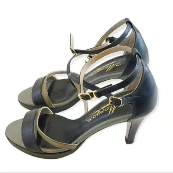 Morgan De Toi Strappy High Heel Sandals Ankle Strap Black Grey US 6.5 - Picture 4 of 16